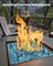 20 LBS Fire Glass 1/2-Inch Fireplace Glass Rocks for Fire Pit Table Aqua Blue